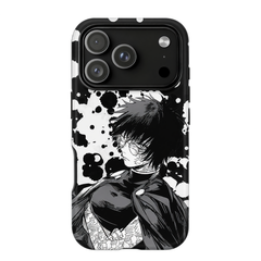 Kurodrip Toji Fushiguro Jujutsu Kaisen Black White Ink Splatter Glasses Side Profile Sorcerer Killer Protective Phone Case