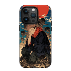 Kurodrip Sukuna Jujutsu Kaisen Japanese Ukiyo-e Red Moon Skull Field Dark Kimono Cursed King Protective Phone Case