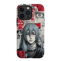 Kurodrip Mahito Jujutsu Kaisen Red Kanji Newspaper Collage Transfiguration Cursed Spirit Dark Protective Phone Case
