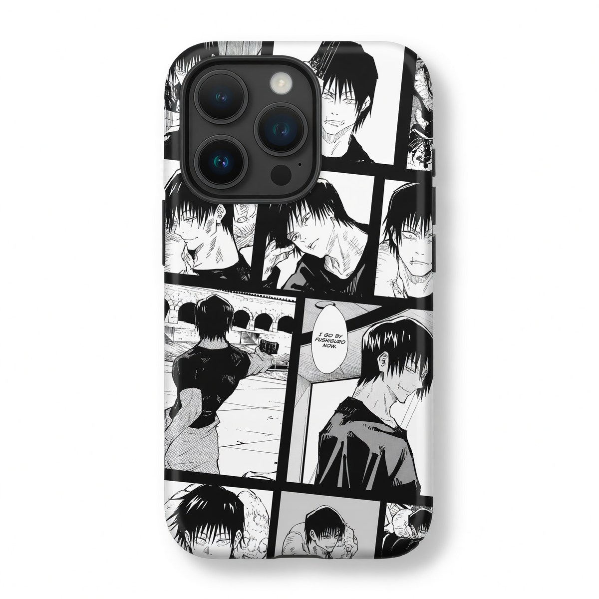 Kurodrip Toji Fushiguro Jujutsu Kaisen Manga Panel Collage I Go By Fushiguro Now Quote Multi Scene Protective Phone Case