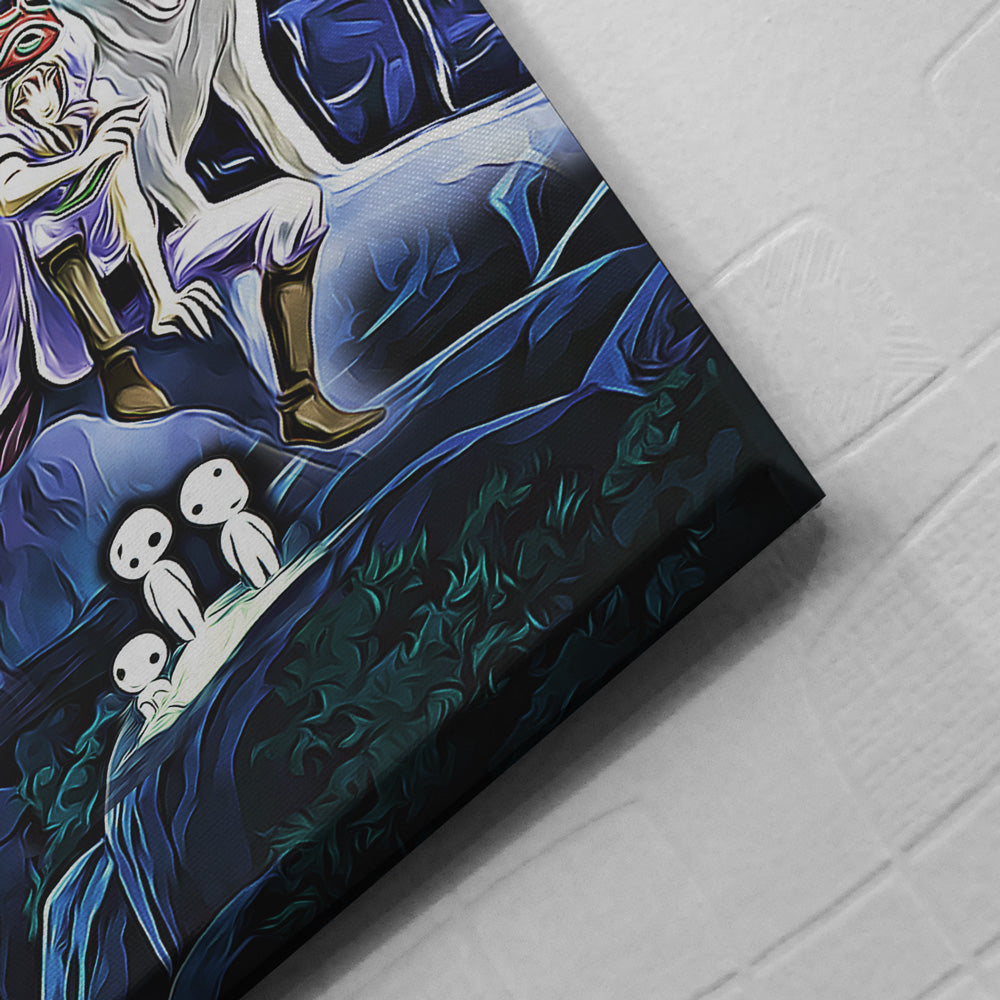 Princess Mononoke Starry Night Studio Ghibli Canvas Print Wall Art - Kurodrip