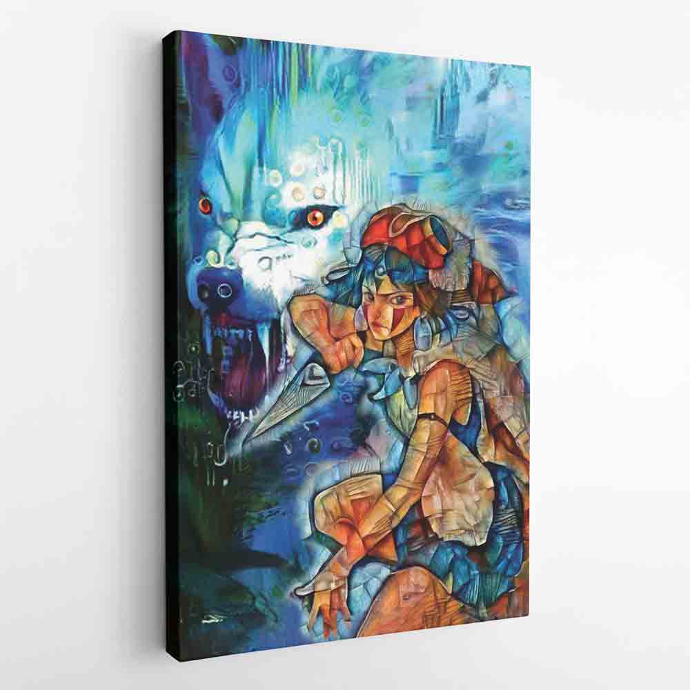 Raging Princess Mononoke Studio Ghibli Canvas Print Wall Art - Kurodrip