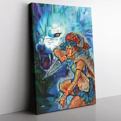 Raging Princess Mononoke Studio Ghibli Canvas Print Wall Art - Kurodrip