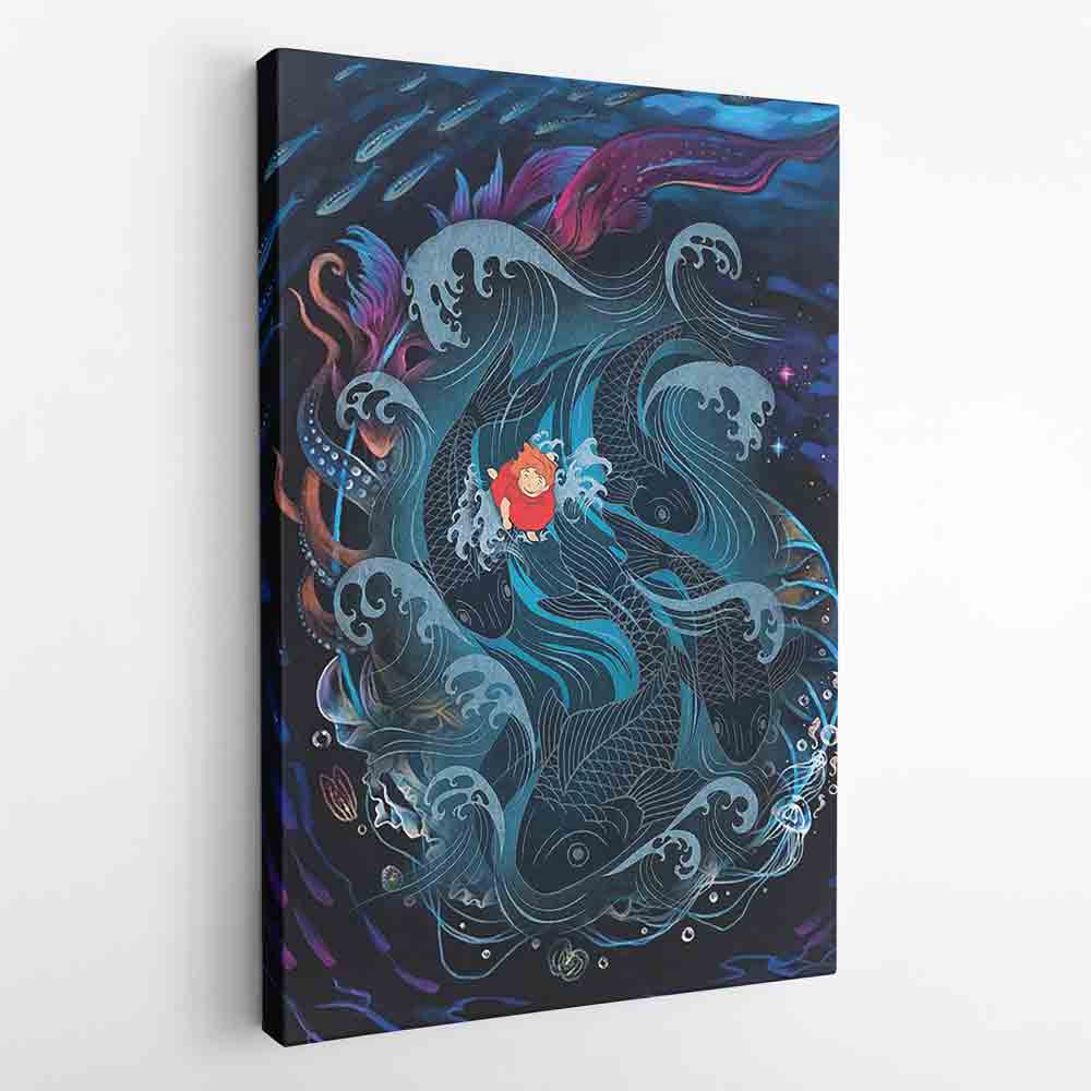 Sea Creatures Ponyo Studio Ghibli Canvas Print Wall Art - Kurodrip