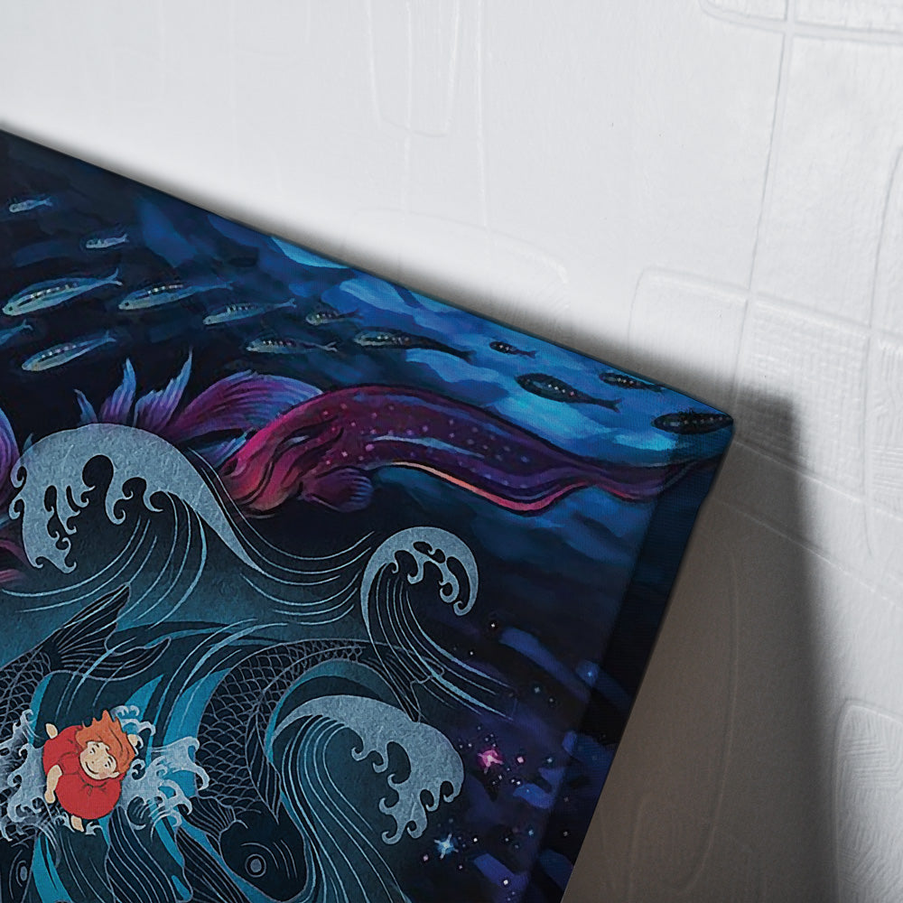 Sea Creatures Ponyo Studio Ghibli Canvas Print Wall Art - Kurodrip
