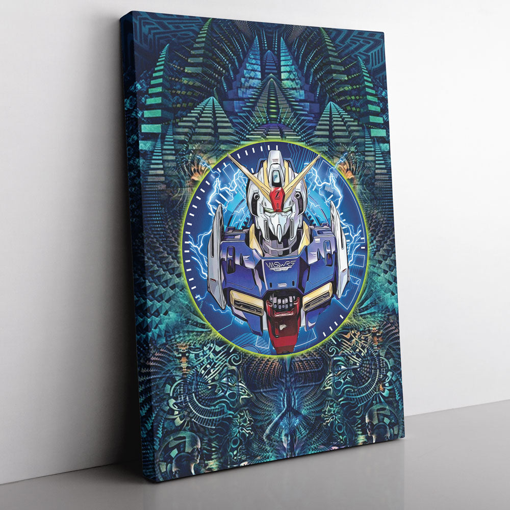 Trippy Abstract Gundam Canvas Print Wall Art - Kurodrip