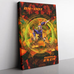 Trippy Burning Gundam Canvas Print Wall Art - Kurodrip