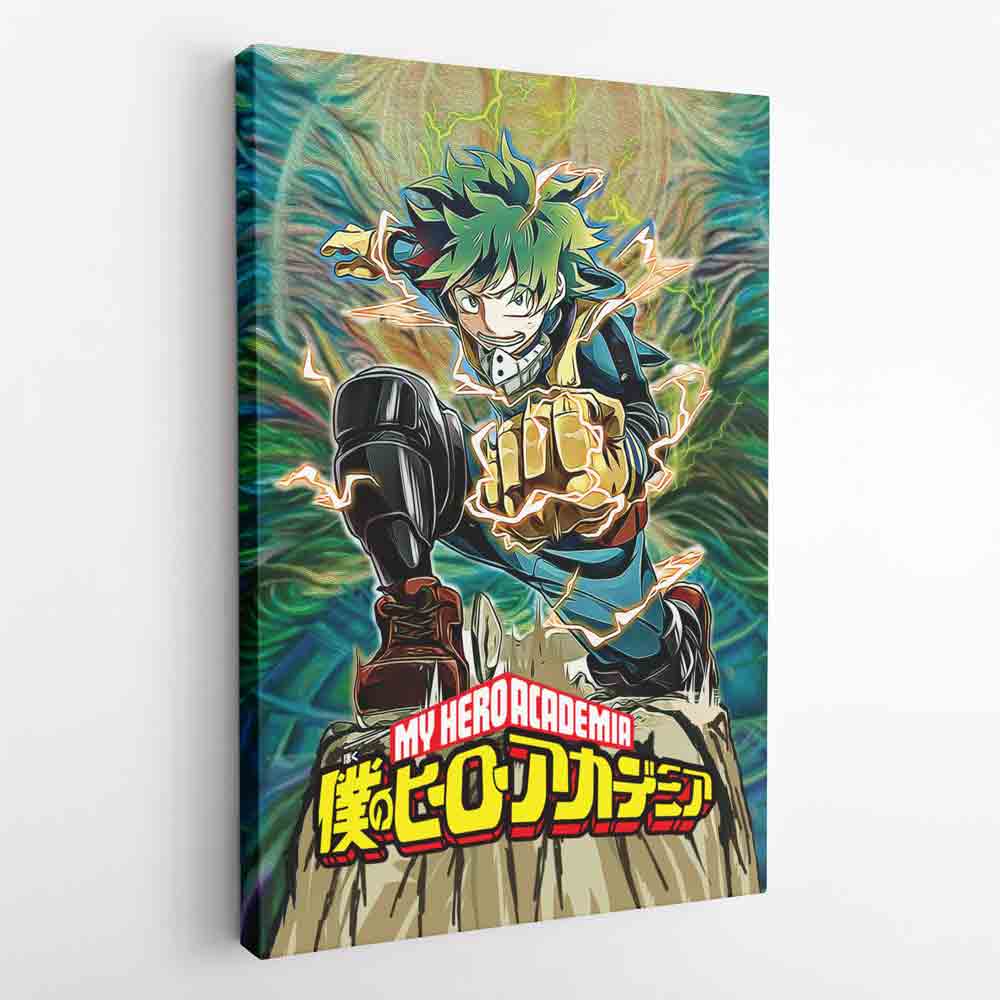 Trippy Deku My Hero Academia Canvas Print Wall Art - Kurodrip