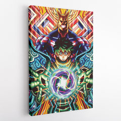Trippy Deku x All Might My Hero Academia Canvas Print Wall Art - Kurodrip
