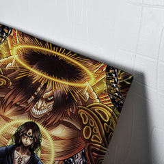 Trippy Eren Yeager Timeskip Attack on Titan Vertical Canvas Print Wall Art - Kurodrip