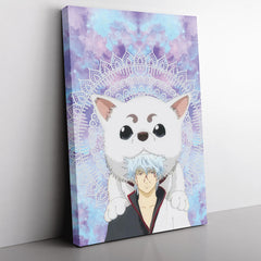 Trippy Gintoki and Sadaharu Gintama Canvas Print Wall Art - Kurodrip