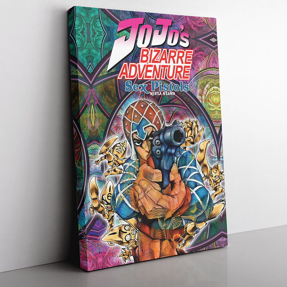Trippy Guido Mista Six Bullets Jojo's Bizarre Adventure Canvas Print Wall Art - Kurodrip
