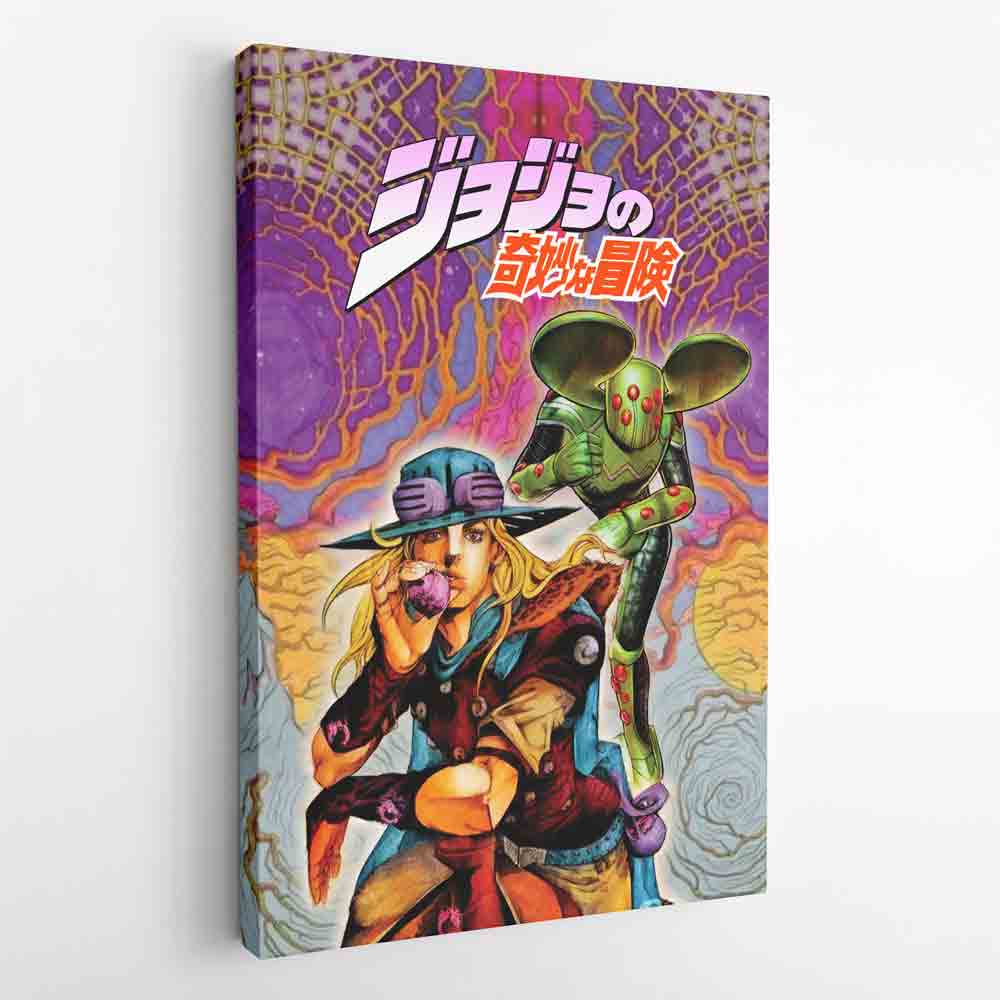 Trippy Gyro Zeppeli Ball Breaker Jojo's Bizarre Adventure Canvas Print Wall Art - Kurodrip