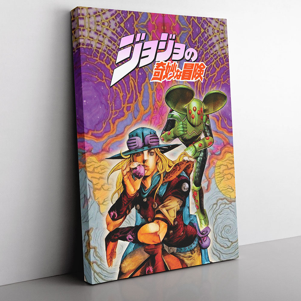 Trippy Gyro Zeppeli Ball Breaker Jojo's Bizarre Adventure Canvas Print Wall Art - Kurodrip