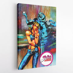 Trippy Jolyne Cujoh Stone Ocean Jojo's Bizarre Adventure Canvas Print Wall Art - Kurodrip