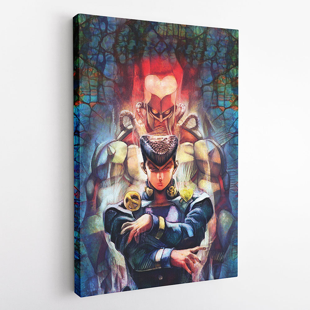 Trippy Josuke Shining Diamond Jojo's Bizarre Adventure Canvas Print Wall Art - Kurodrip