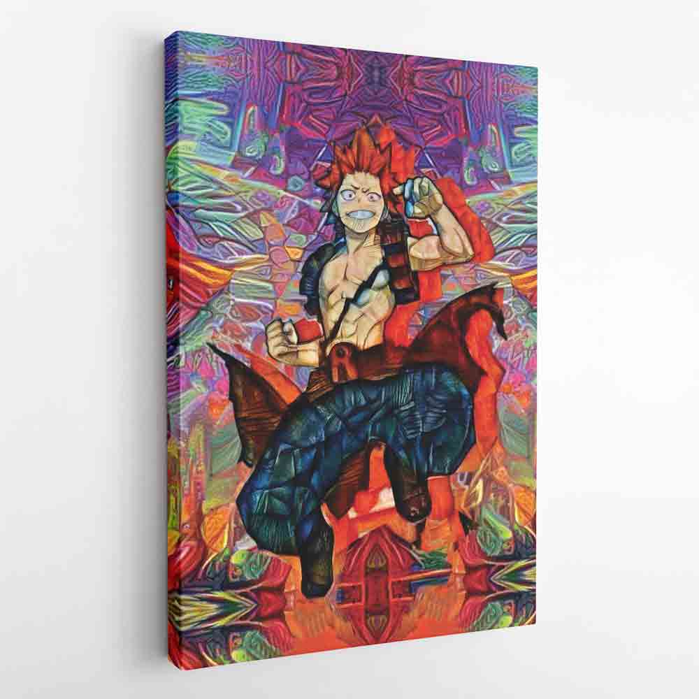 Trippy Kirishima Red Riot My Hero Academia Canvas Print Wall Art - Kurodrip