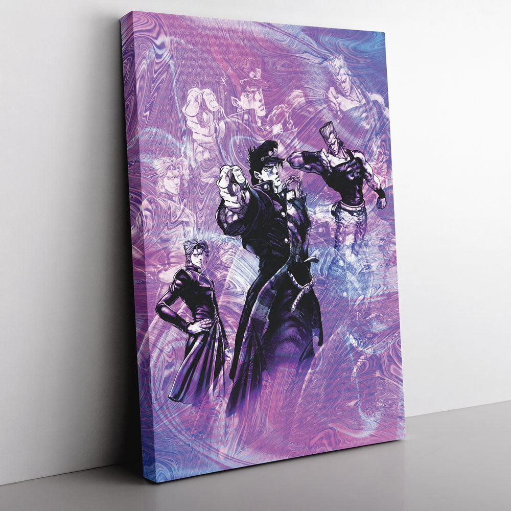 Trippy Lucid Stardust Crusaders Jojo's Bizarre Adventure Canvas Print Wall Art - Kurodrip