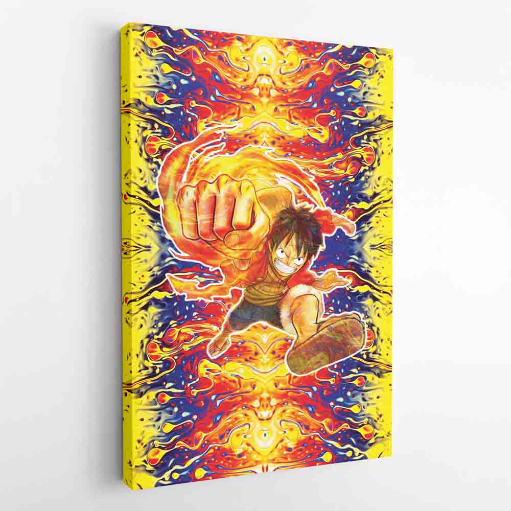 Trippy Luffy One Piece Canvas Print Wall Art - Kurodrip