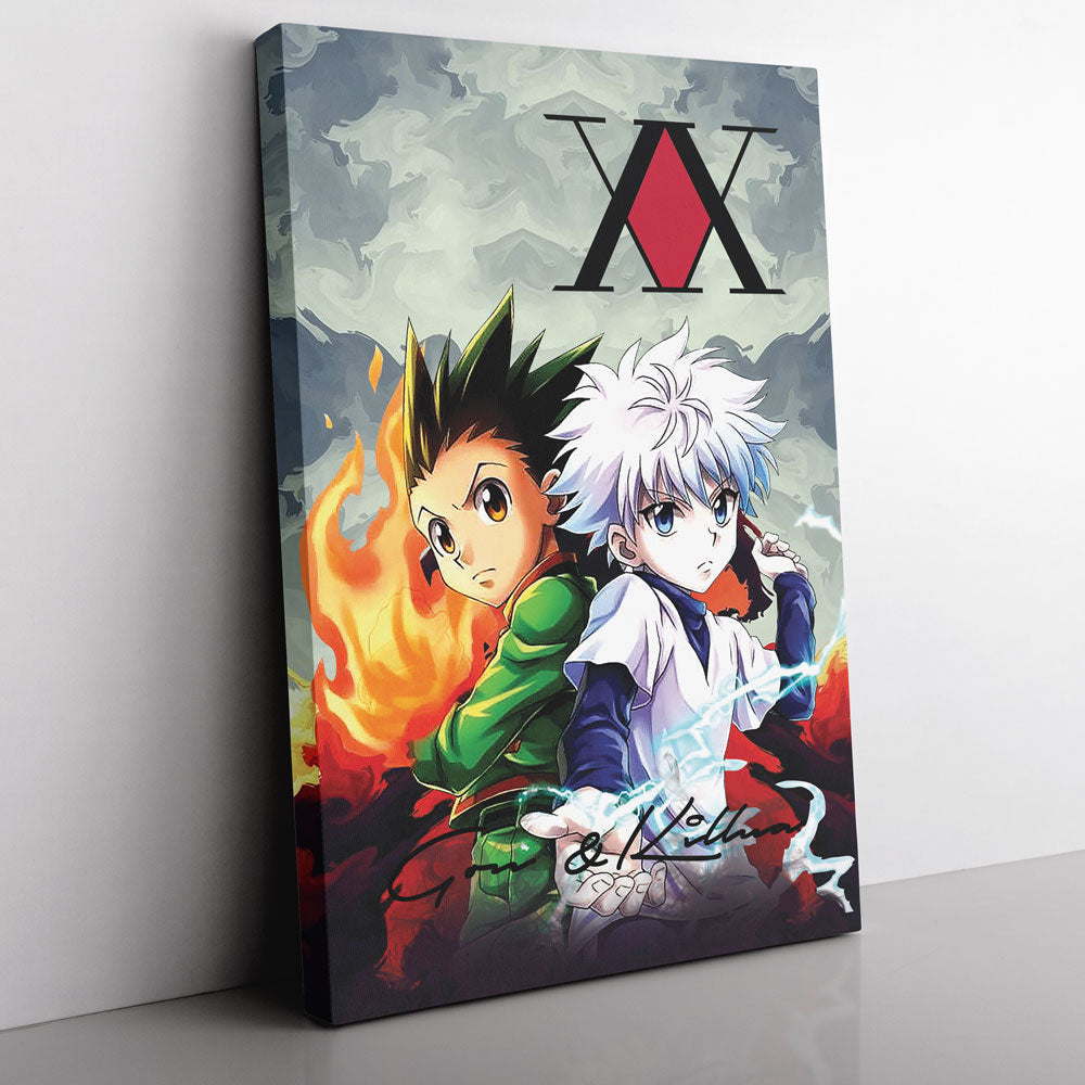 Trippy Power Duo Gon & Killua Hunter X Hunter Canvas Print Wall Art - Kurodrip