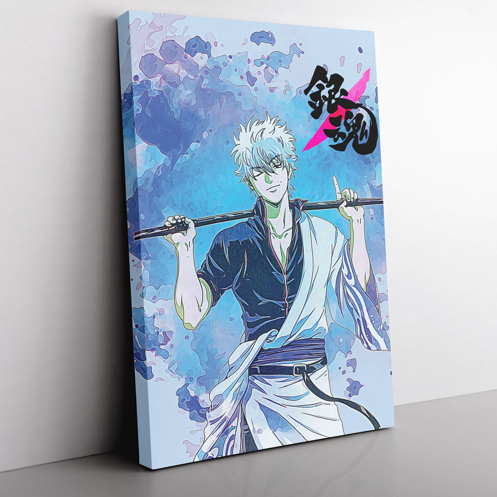 Trippy Sakata Gintoki Gintama Canvas Print Wall Art - Kurodrip