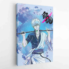 Trippy Sakata Gintoki Gintama Canvas Print Wall Art - Kurodrip