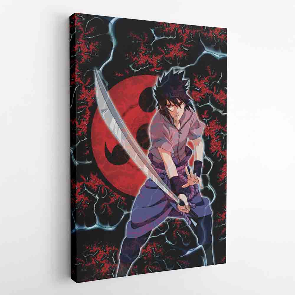 Trippy Sasuke Uchiha Naruto Canvas Print Wall Art - Kurodrip
