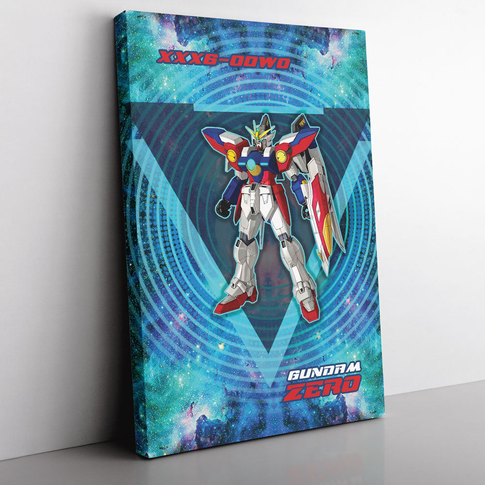 Trippy Wing Zero Gundam Canvas Print Wall Art - Kurodrip