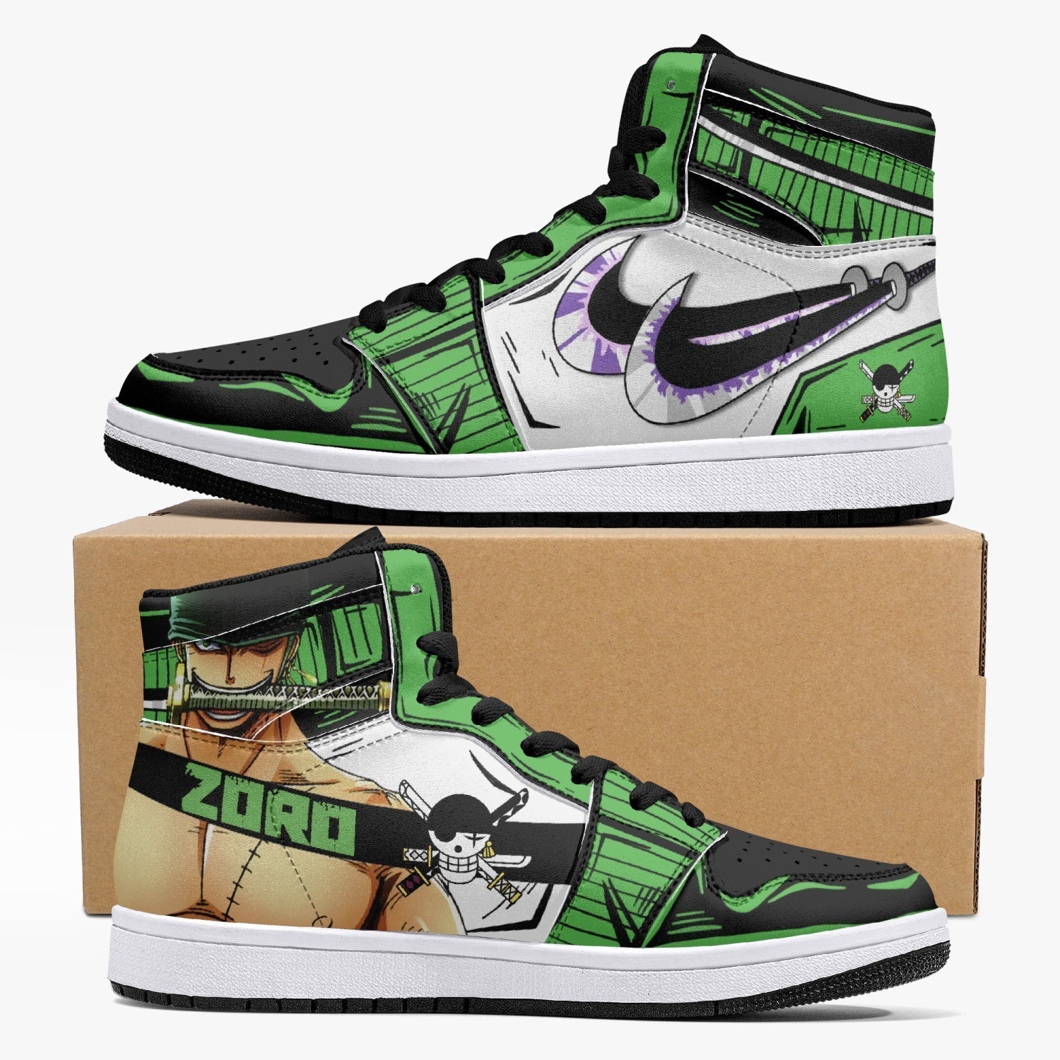 Zoro Roronoa One Piece Mid 1 Basketball Shoes